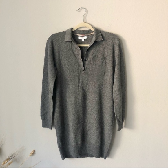 Burberry Children Holiday Cashmere Long Sleeve Knit Dress in Grey Size 14y - Picture 1 of 11